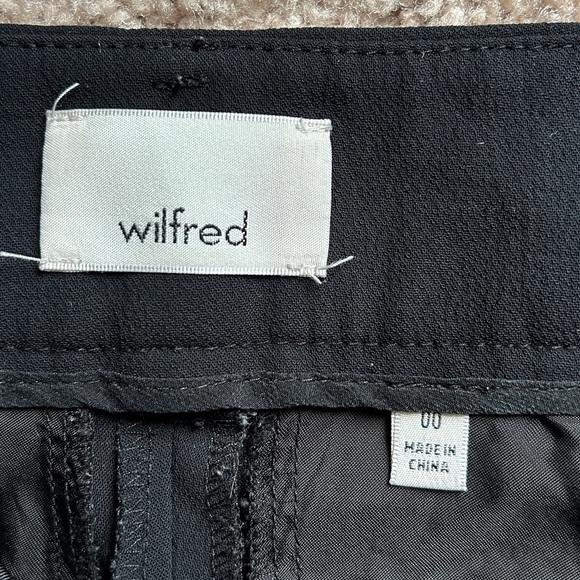 Aritzia Wilfred Black Tie Front High Waisted Belted Crepe Pants Size 00 - Picture 10 of 15